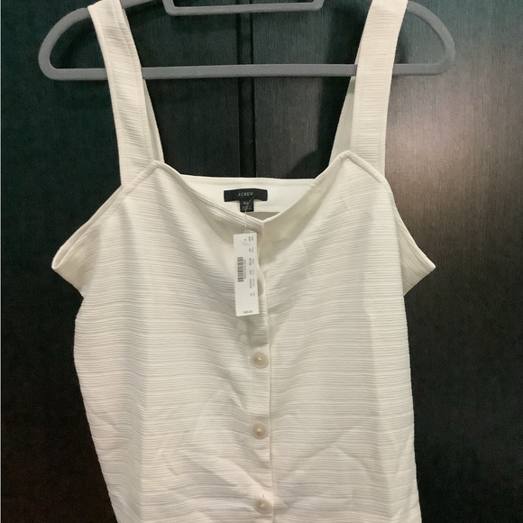 J. Crew Textured Button Front Square Neck Tank - Picture 3 of 4